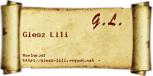 Giesz Lili névjegykártya